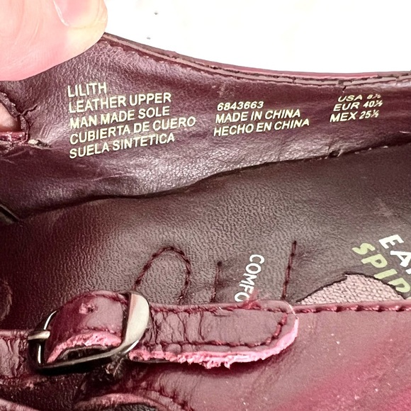 EARTH SPIRT LEATHER COMFORT BURGUNDY COLORED MULES SZ. 9 - Picture 7 of 7